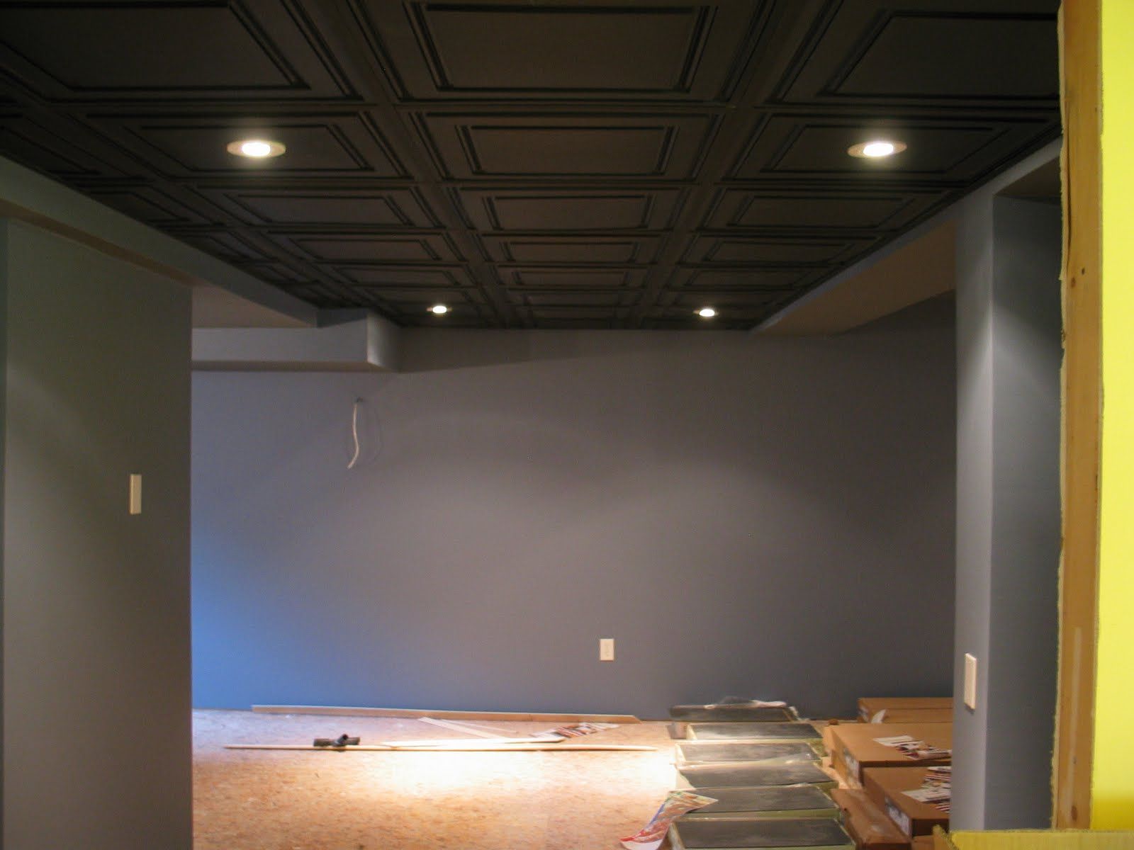 Black Drop Ceiling Centre Section With The Black Drop Ceiling Click To Enlarge Basement Ceiling Dropped Ceiling Black Drop Ceiling