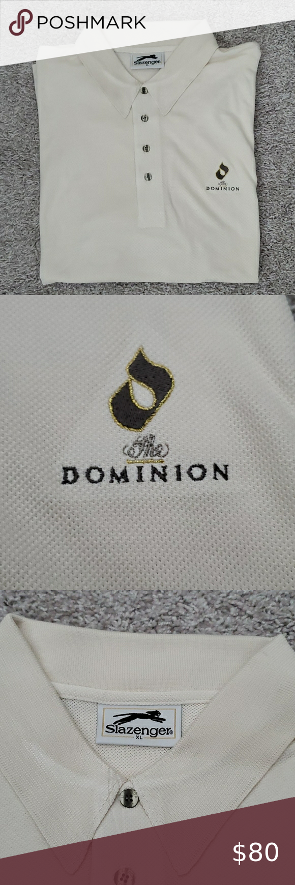 Nwot 100 Silk Slazenger Cream Embroidered Polo Colorful Shirts Golf Dresses Clothes Design