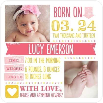 baby girl announcements