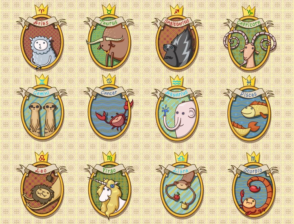 Zodiac animals :) | Zodiac sign designs, Cat illustration, Zodiac