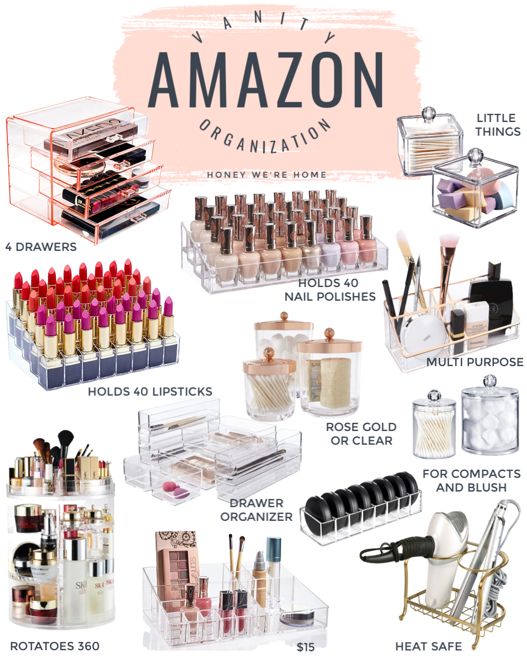 I've done a ton of organizing and decluttering – you saw my kitchen organization, and now I've moved onto my makeup and vanity organization. I could still probably whittle things down even more, especially my makeup brushes, but I wanted to share how things look with you now. Read all the details here>> Vanity Organization Makeup Room Decor, Makeup Rooms, Makeup Beauty Room, Makeup Vanity Decor, Makeup Storage Organization, Kitchen Organization, Makeup Brush Organizer, Make Up Organization Ideas, Vanity Table Organization