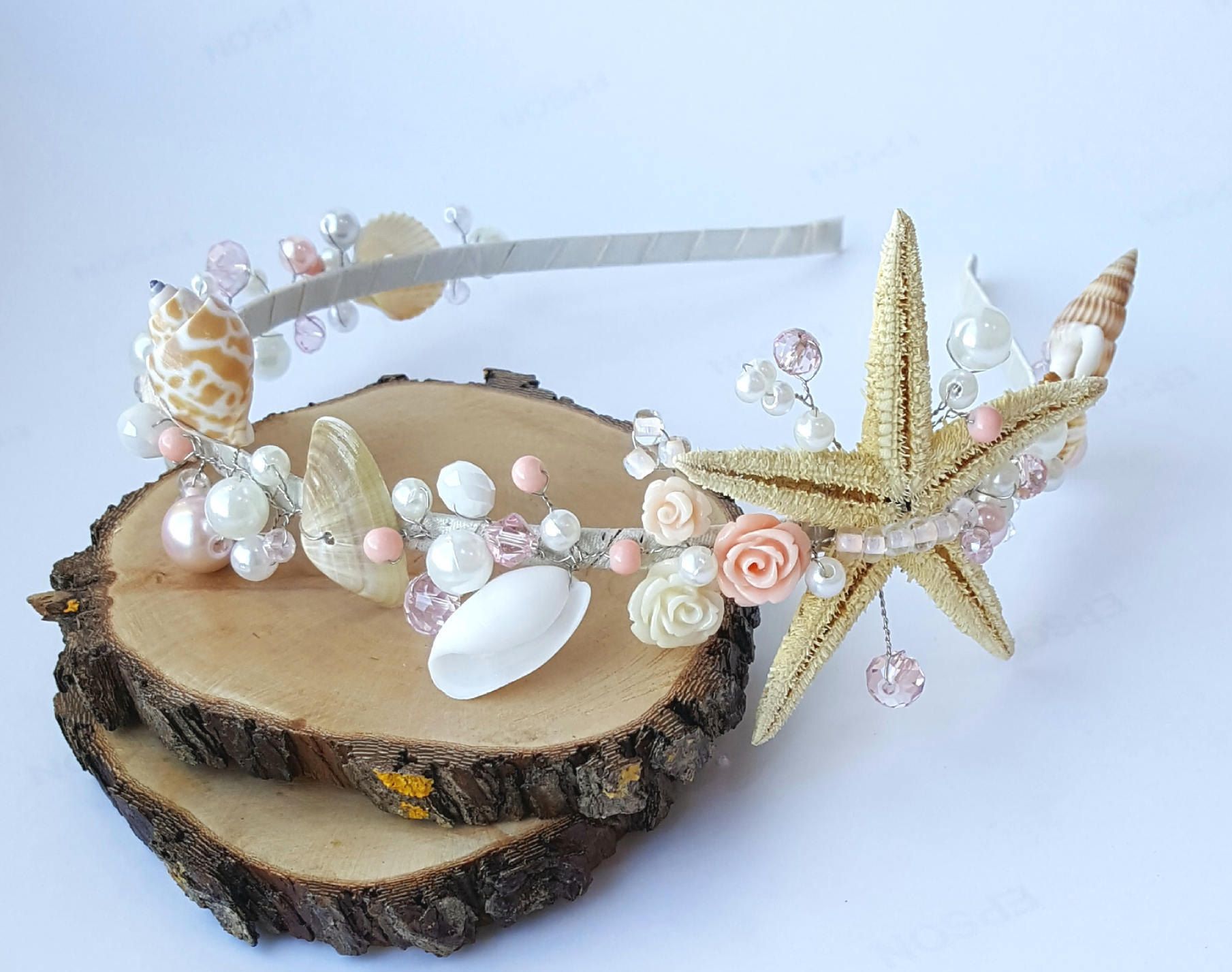 Seashell crown,Seashell tiara,Beach Bride,Beach Wedding crown,Starfish Crown,Starfish tiara,Mermaid crown,starfish,Destination Wedding tiara