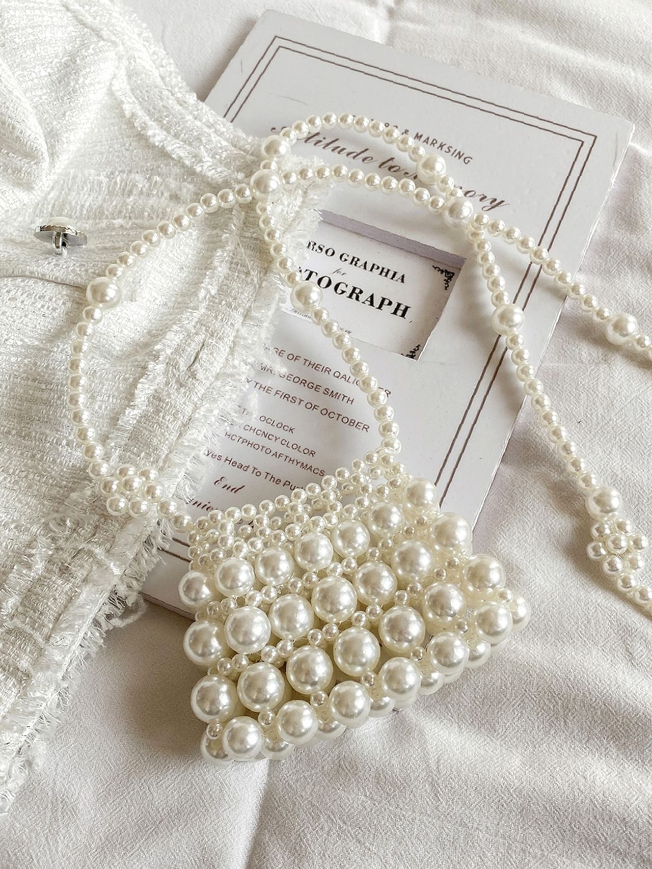 Mini Allover Faux Pearl Decor Crossbody Bag - Women Crossbody Beaded Handbag, Beaded Bags, Beaded Jewelry, Pearl Bag, Crossbody Bag Women, Girly Jewelry, Kids Bags, Cloth Bags, Bag Pattern
