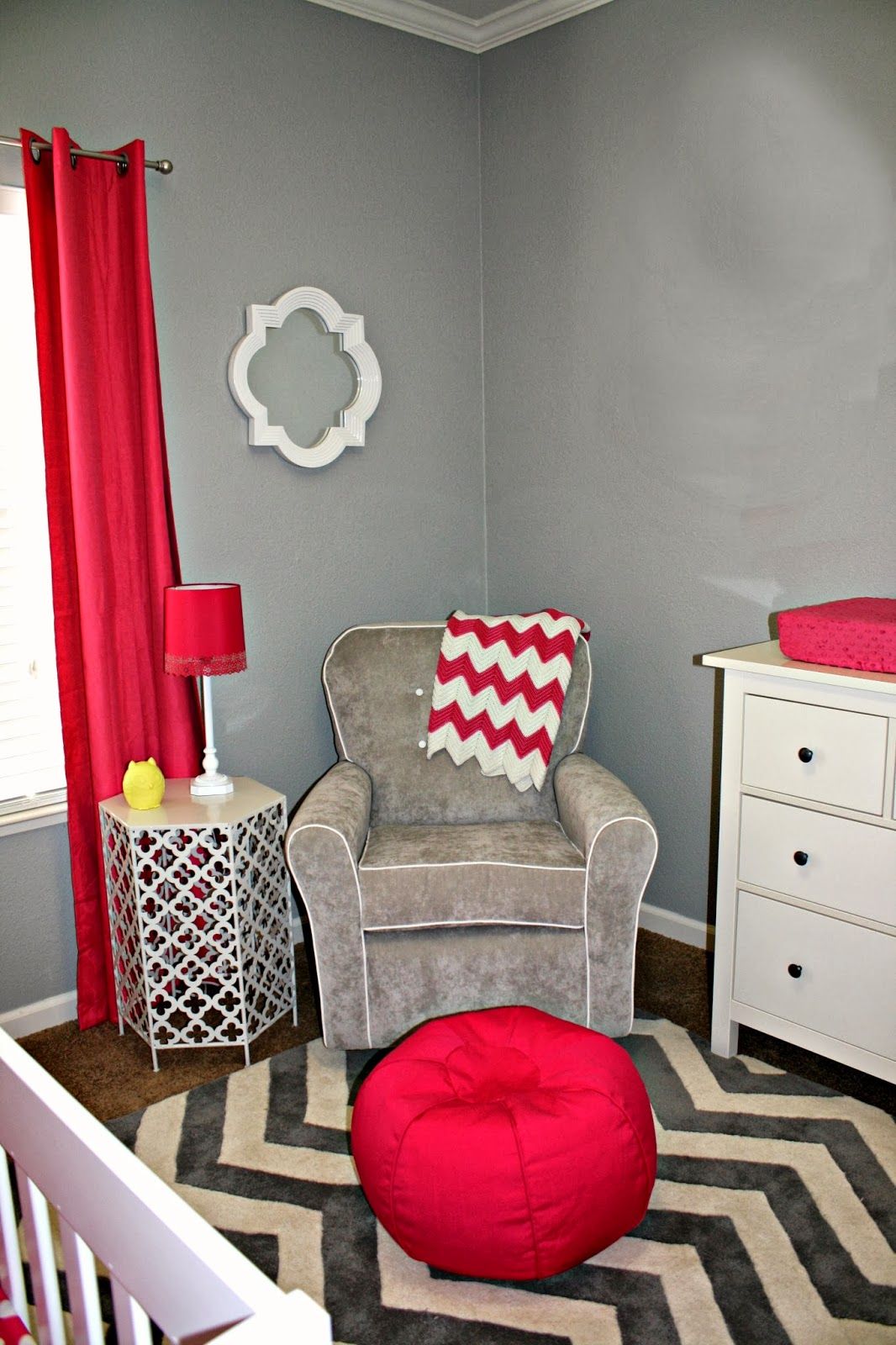 Modern Gray And Pink Nursery Decor Baby Room Red Modern Gray And Pink Nursery Decor Baby Room Red