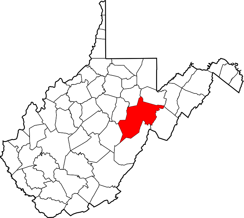 Map of West Virginia highlighting Randolph County - List of counties in
