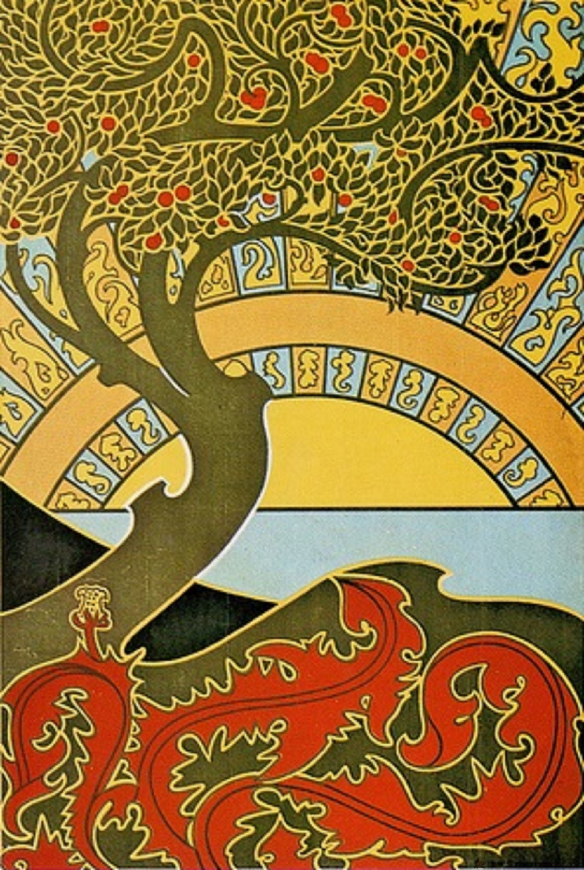 Art Nouveau Tree By Gisbert Combaz, Art Nouveau Tree By Gisbert Combaz,