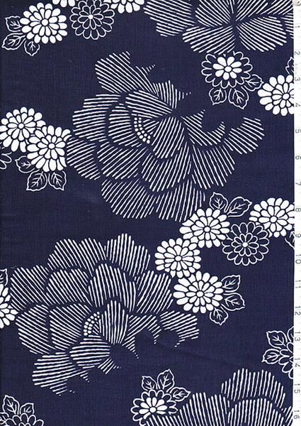 $22.95 yard These yukata fabrics are old stock but in good to new condition. They were produced during the Showa period (which literally means "period of enlightened peace") from December 25, 1926 to January 7, 1989. The cotton will soften and shrink a bit with cool water washing, and will age gracefully. The fabric has a slightly crisp but soft touch and range from a dark navy to indigo, which is very dark sometimes almost to the black side. Occasionally, one may have been produced with a Japanese Textiles, Japanese Patterns, Japanese Prints, Japanese Fabric, Japanese Design, Japanese Yukata, Pattern Art, Pattern Design, Shibori Pattern