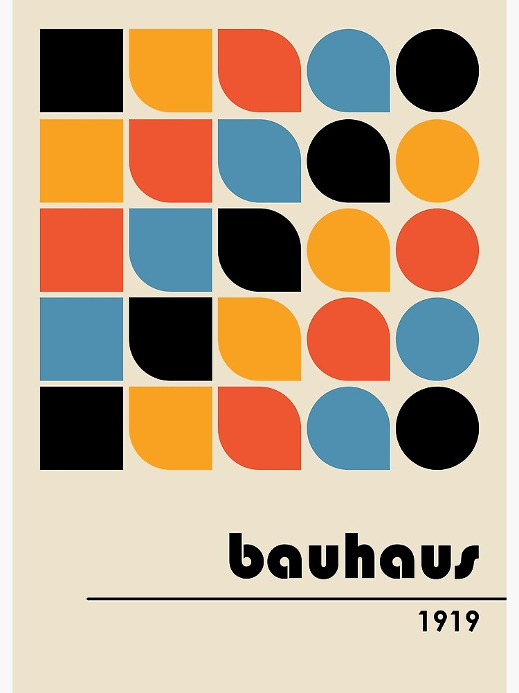 Bauhaus homage Modern Gallery Abstract Colorful Shape Minimalist Print Art Print for Sale by AtelierDiKoko