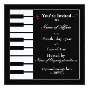The Melos Of Life A Music Party Theme Themes Piano Note Invitation Card
