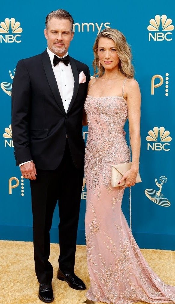 Natalie Zea and husband Travis Schuldt - Emmys 2022 in 2022 | Strapless