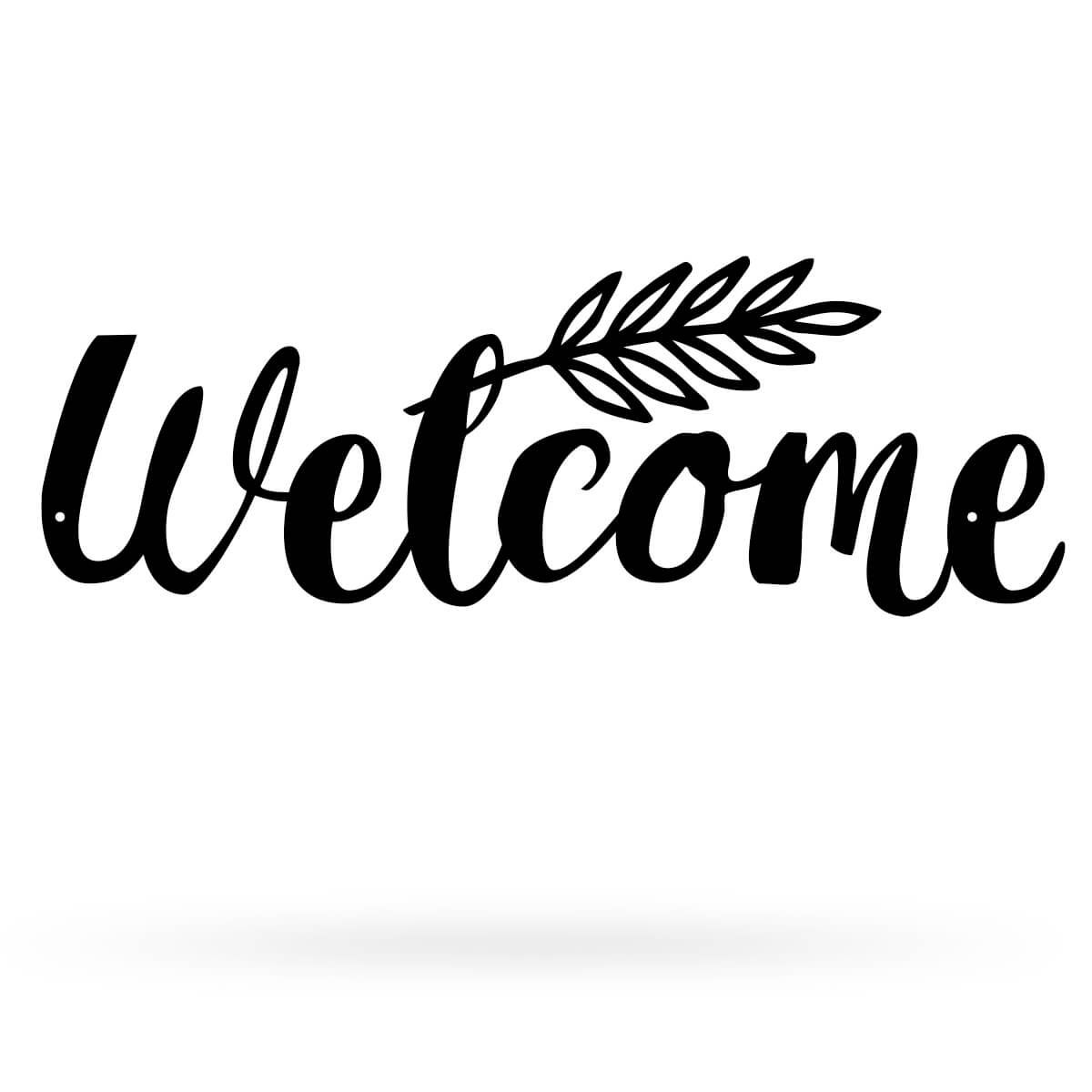Welcome Sign 6 5 x17 Black RealSteel Center Metal House Signs welcome-sign-6-5-x17-black-realsteel-center-metal-house-signs