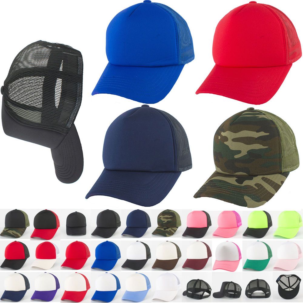 Vintage Plain Trucker Mesh Hat Snapback Blank Baseball Cap Adjustable Hat SALE