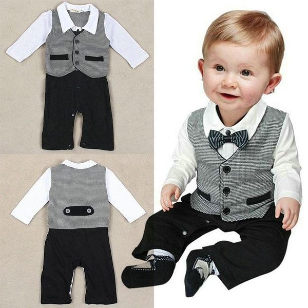 Kids Baby Boy One Piece Gentleman Romper Jumpsuit Outfit Clothes Outfit Set