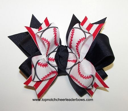 Baseball Pinwheel Bow Softball