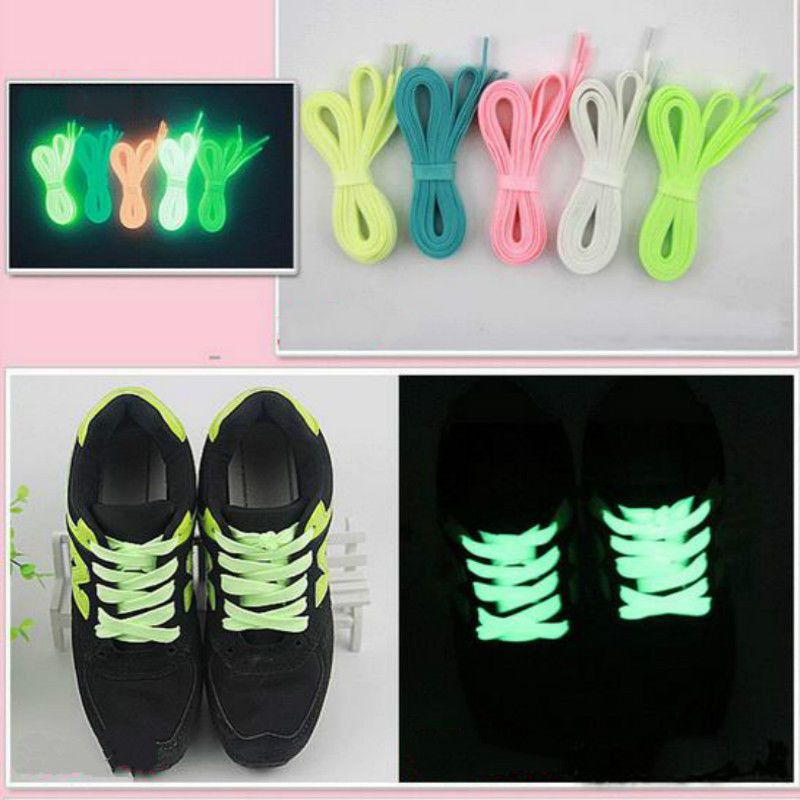 Luminous Glow In The Dark Shoelace Flat Athletic Sport Boots Shoe Laces Strings Ayakkabilar Spor Dantel