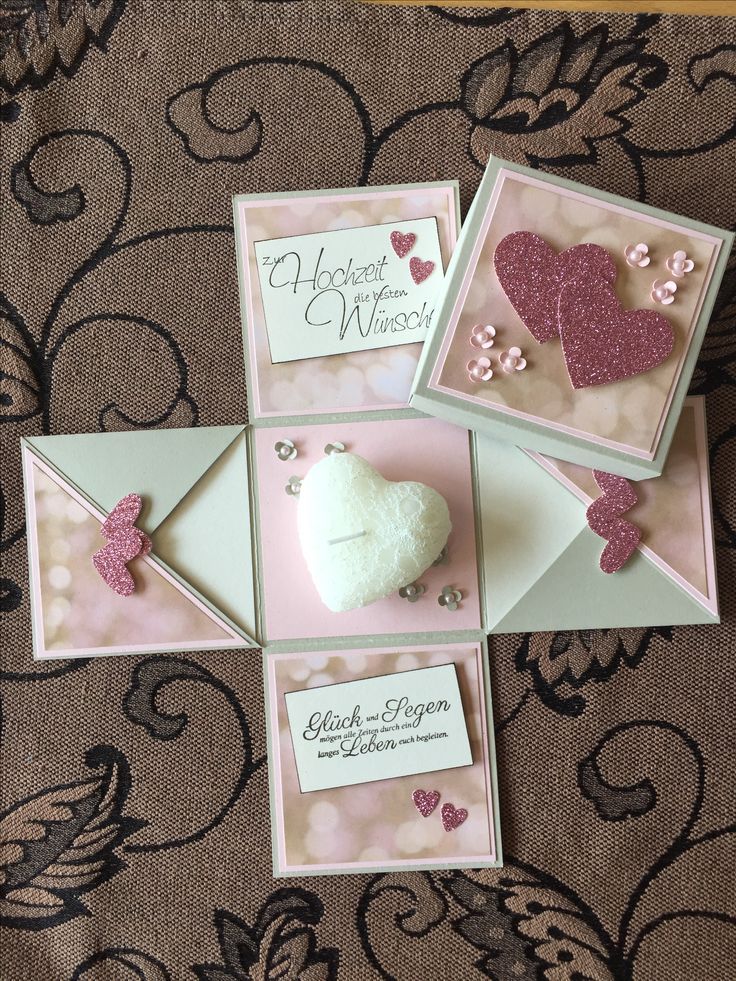 Mirjams Stempelecke, Explosionsbox, Hochzeit, Geschenk, Herz - Explosionsbox -...