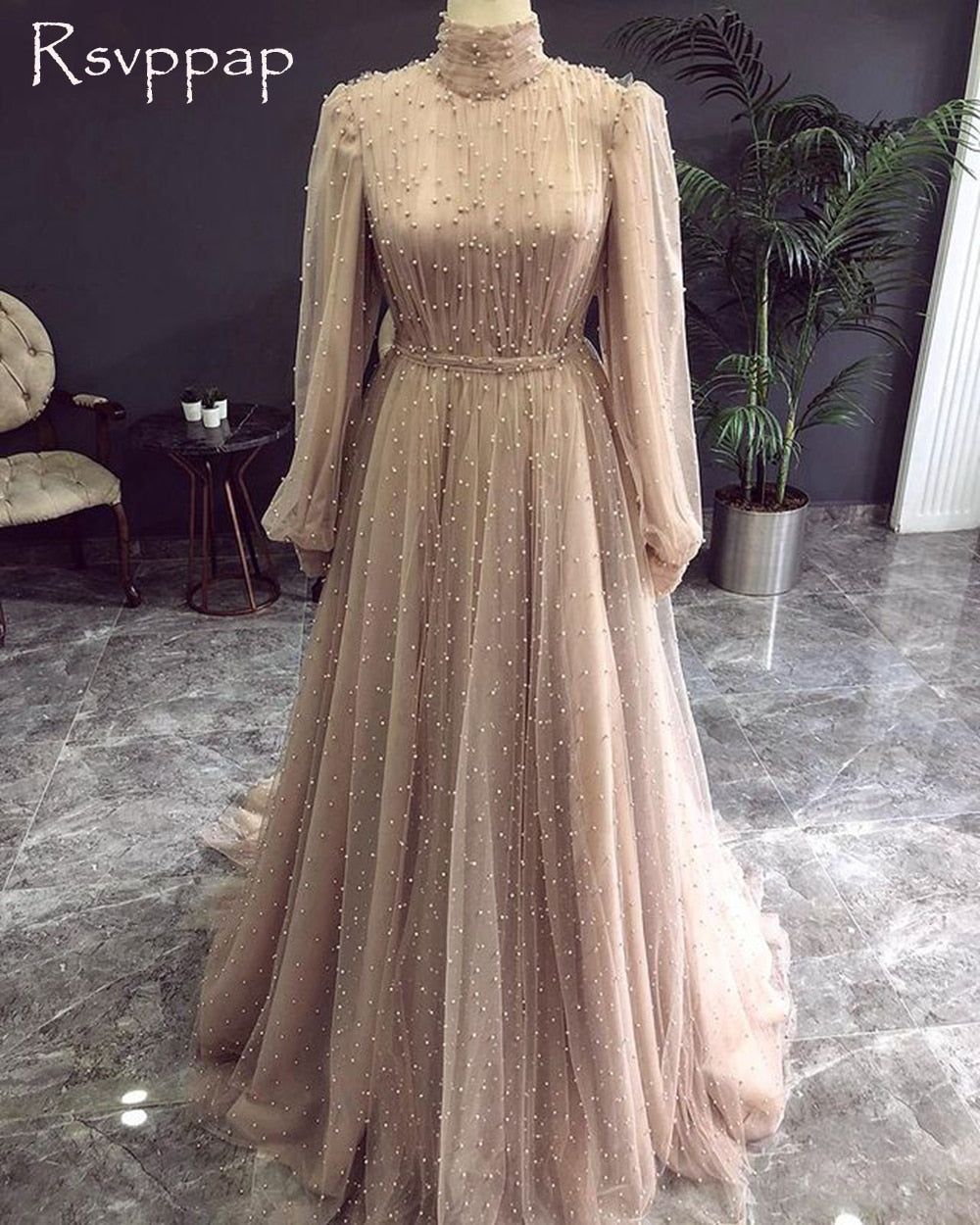 Brand Name: RSVPPAPAge-targeted: All ageActual Images: YesNeckline: HIGHOrigin: CN(Origin)Train: NonePattern Type: othersStyle: othersDresses Length: Floor-LengthMaterial: SatinSilhouette: A-LINEOccasion: Formal EveningItem Type: Evening dressesDecoration: PearlsDecoration: PleatSleeve Style: RegularSleeve Length(cm): FullFabric Type: TulleBuilt-in Bra: Yesis_customized: YesFashion Element: simpleWaistline: Natural Factors Sparkly Prom Dresses, Prom Dresses Long Mermaid, Womens Prom Dresses, Prom Dresses Long With Sleeves, Formal Dresses For Women, Evening Gowns Formal, Formal Evening Dresses, Ball Dresses, Ball Gowns