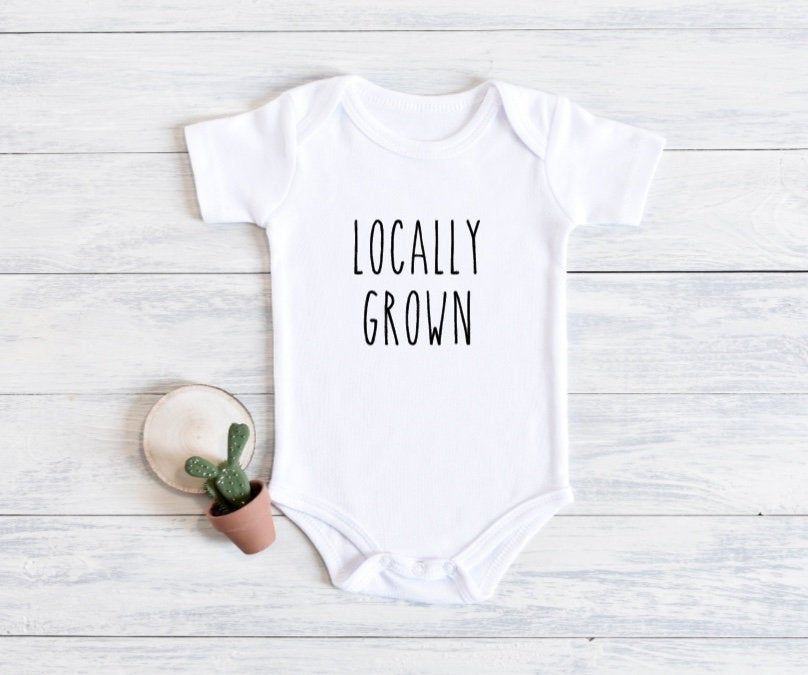 Locally Grown Baby Onesie®, Cute Baby Onesie®, Baby Shower Gift, Rae Dunn Onesie®, Baby Clothes, Baby Outfit, Farmhouse Baby Shirts