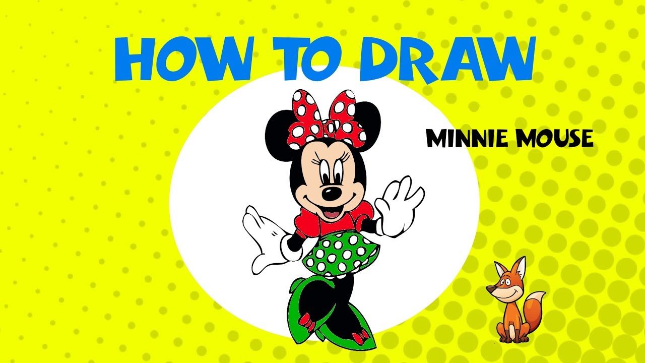 How to draw Minnie Mouse STEP BY STEP GUIDE DRAWING TUTORIAL GUIDE