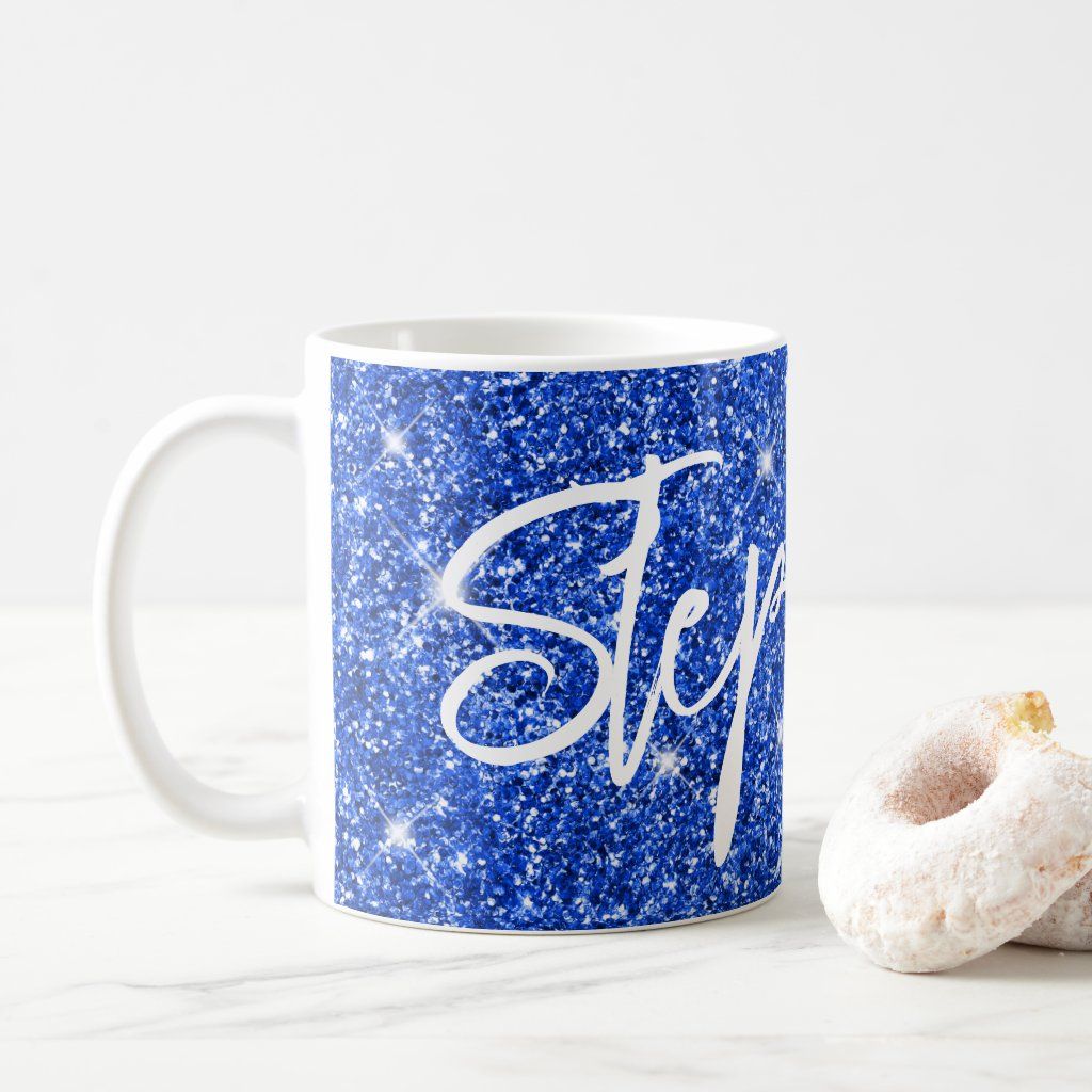 Luxury Royal Blue Glitter Brush Calligraphy Coffee Mug Christmas Holidays, Christmas Cards, Christmas Decorations, Art Wall, Wall Art Decor, Blue Glitter, Dusty Blue, Custom Mugs, Photo Mugs