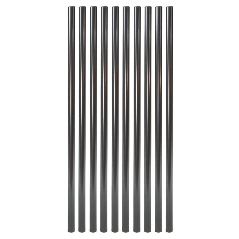 26 in. x 3/4 in. Oil Rubbed Bronze Steel Round Deck Railing Baluster (10-Pack) Aluminum Balusters, Stair Balusters, Aluminum Decking, Composite Deck Railing, Deck Railing Systems, Deck Railings, Custom Railing, Powder Coating Process, Decking Material