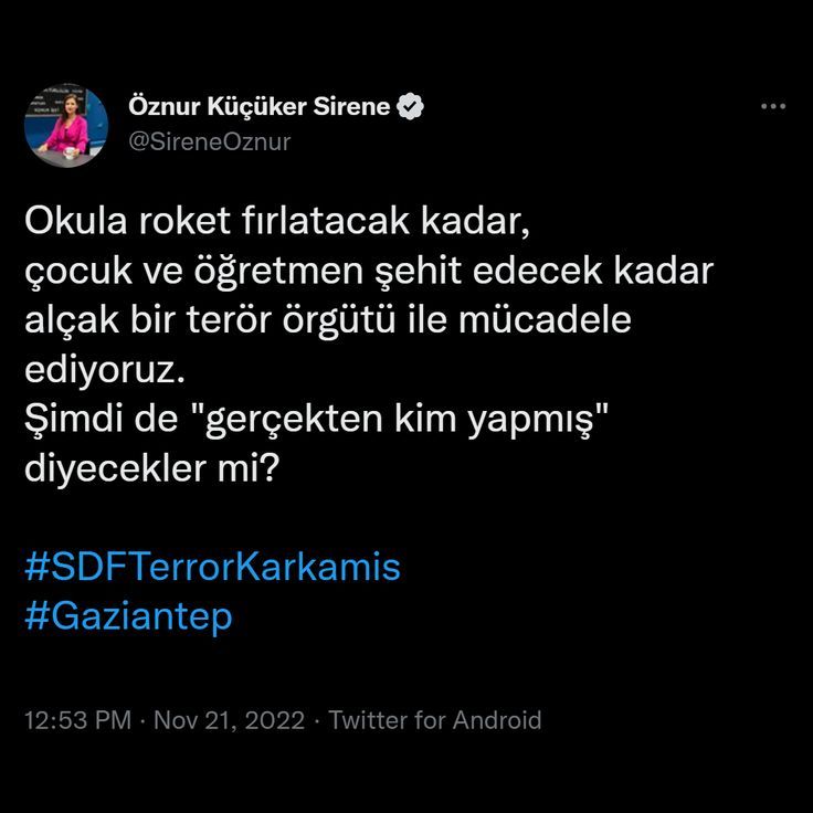 Okula roket fırlatacak kadar, çocuk ve öğretmen şehit edecek kadar alçak bir terör örgütü ile mücadele ediyoruz. Şimdi de "gerçekten kim yapmış" diyecekler mi? #SDFTerrorKarkamis #Gaziantep #sözler #anlamlısözler #güzelsözler #manalısözler #özlüsözler #alıntı #alıntılar #alıntıdır #alıntısözler #şiir #edebiyat Lockscreen, Twitter