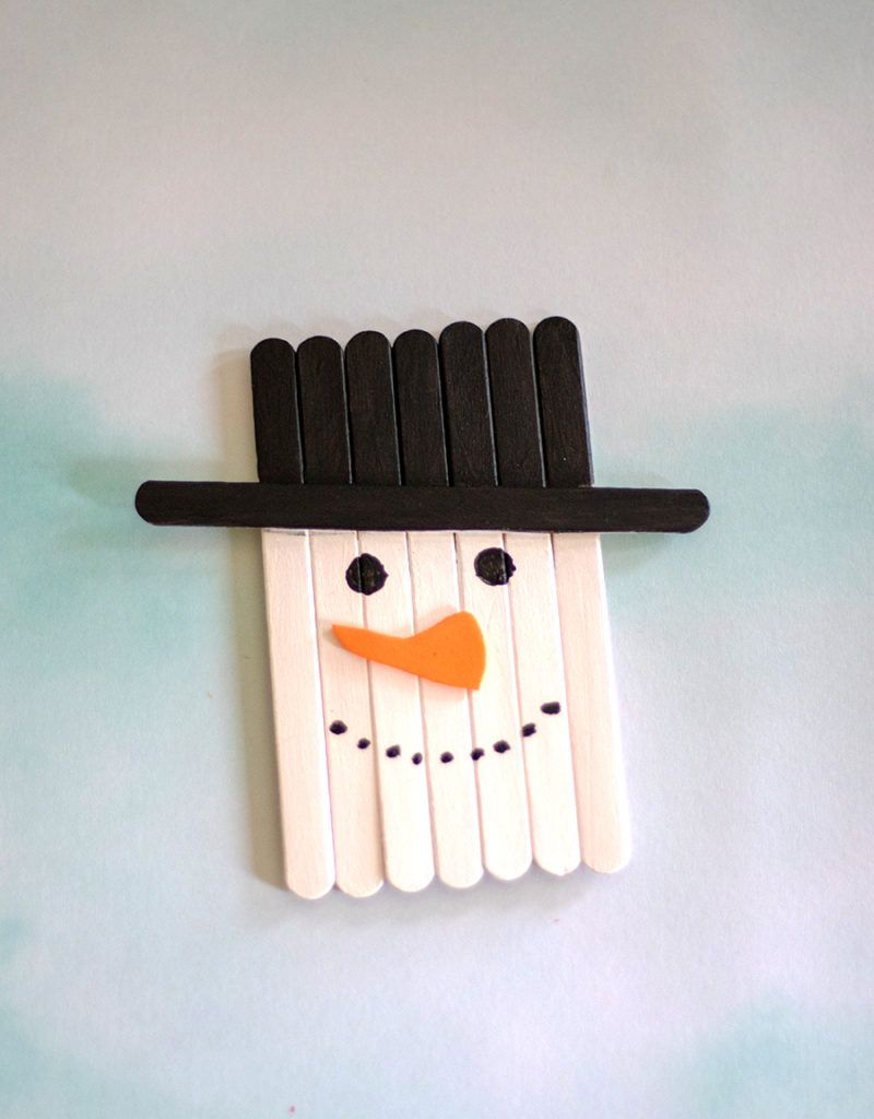 Popsicle Stick Snowman Craft