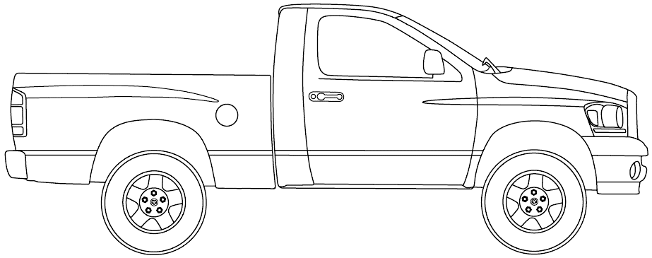 Dodge Ram Short Box blueprints vector drawings clipart and pdf