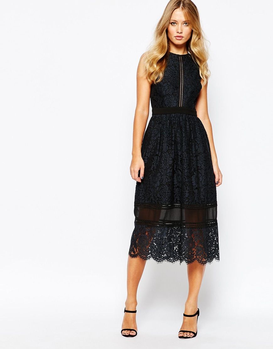 Black midi lace dress Black midi lace dress