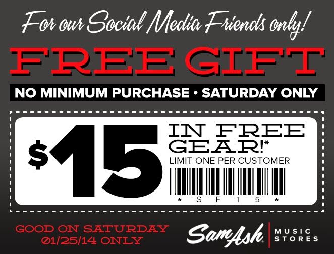 Sam ash 15 off coupon