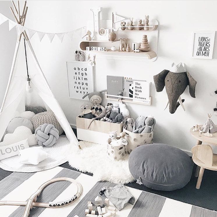 Sweet Fin Studio’s Instagram profile post: “Is this a perfect play space or what! Great job @_honeypunch ?? . #sweetfinstudio #childrensdecor #modernnursery #modernhome…”