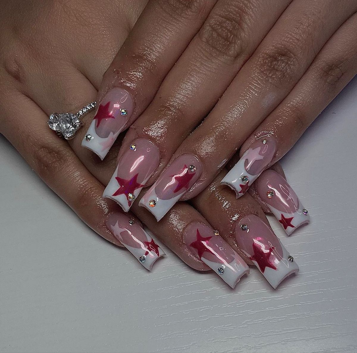 pink nails star nails y2k nails Star Nail Designs, Cute Nail Art ...