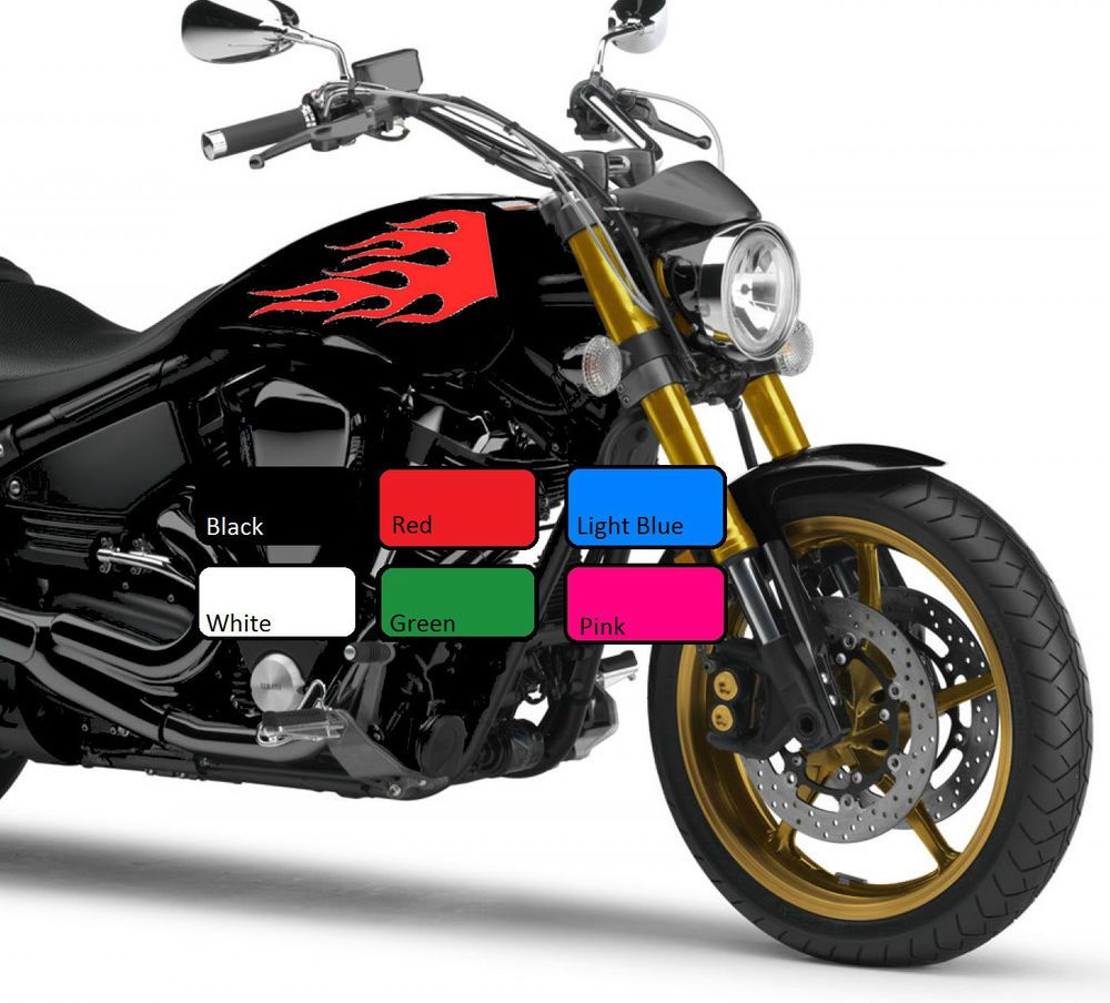 Flame Fuel Tank Fire Vinyl Sticker Motorcycle Motor Decal Motorbike Bike 2