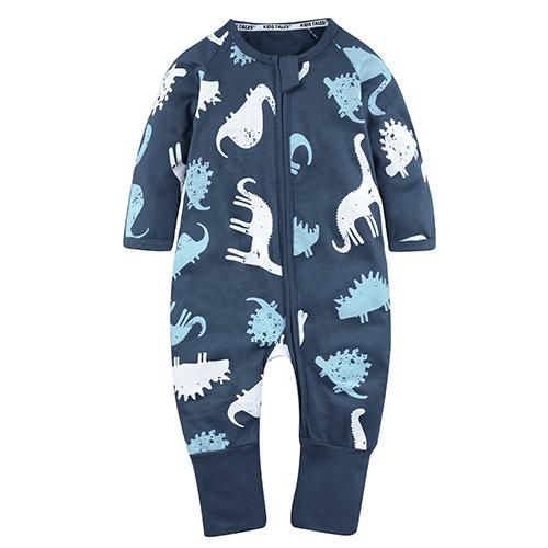 Newborn Toddler Overalls Jumpsuit Baby Boys Long Sleeve Button Up Cartoon Bat Romper One Piece Sleepwear