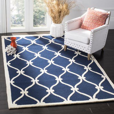 Leighton Hand Tufted Wool Blue Area Rug Wool Area Rugs Rugs Blue Area Rugs