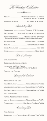 catholic wedding program wedding program examples wording wedding