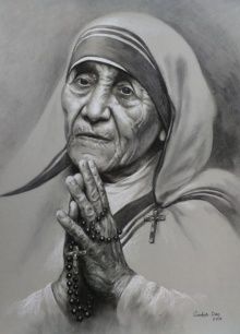 Mother Teresa 1 Drawing by Sankar Das | Fine Art - ArtZolo.com | Mother