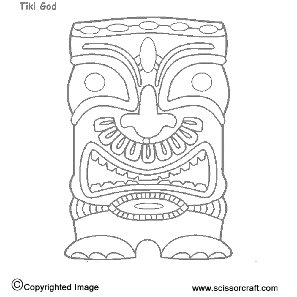 Download tiki god 25 | Art activities for kids, Tiki party, Outline designs
