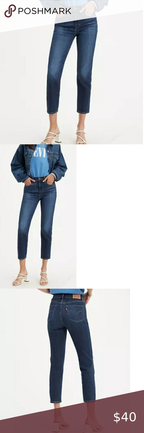 New Levi S 724 High Waisted Straight Cropped Jeans Straight Crop Jeans Cropped Jeans High Waisted