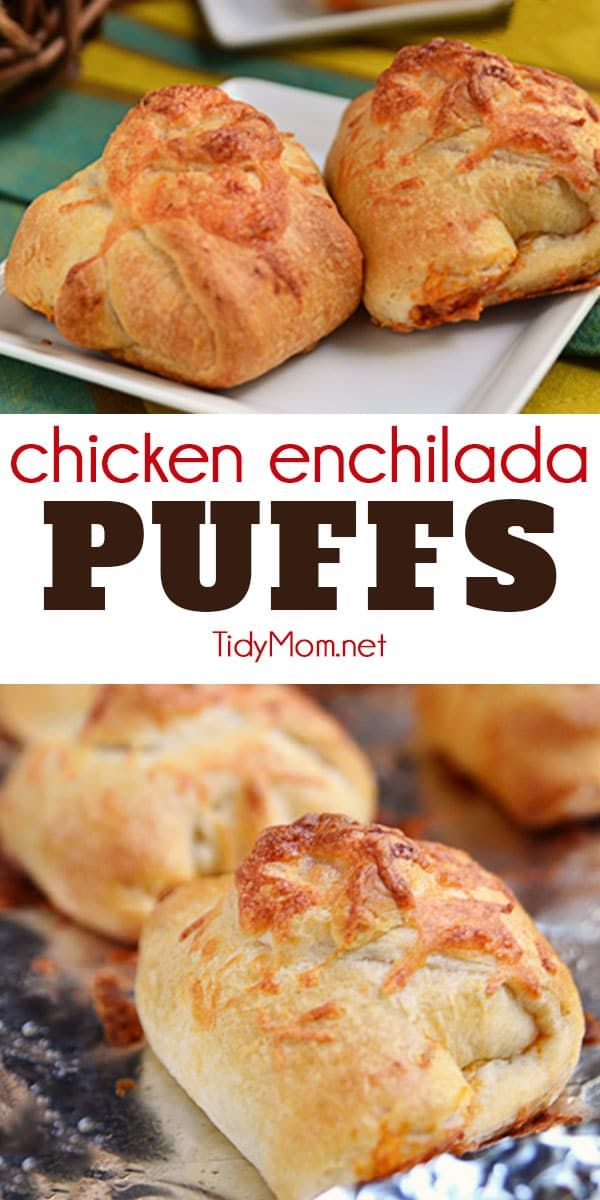Chicken Enchilada Puffs #fingerfoods