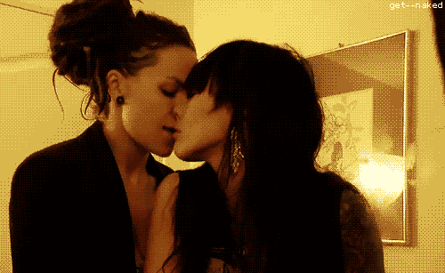 Lesbian kissing passionately Lesbian kissing passionately