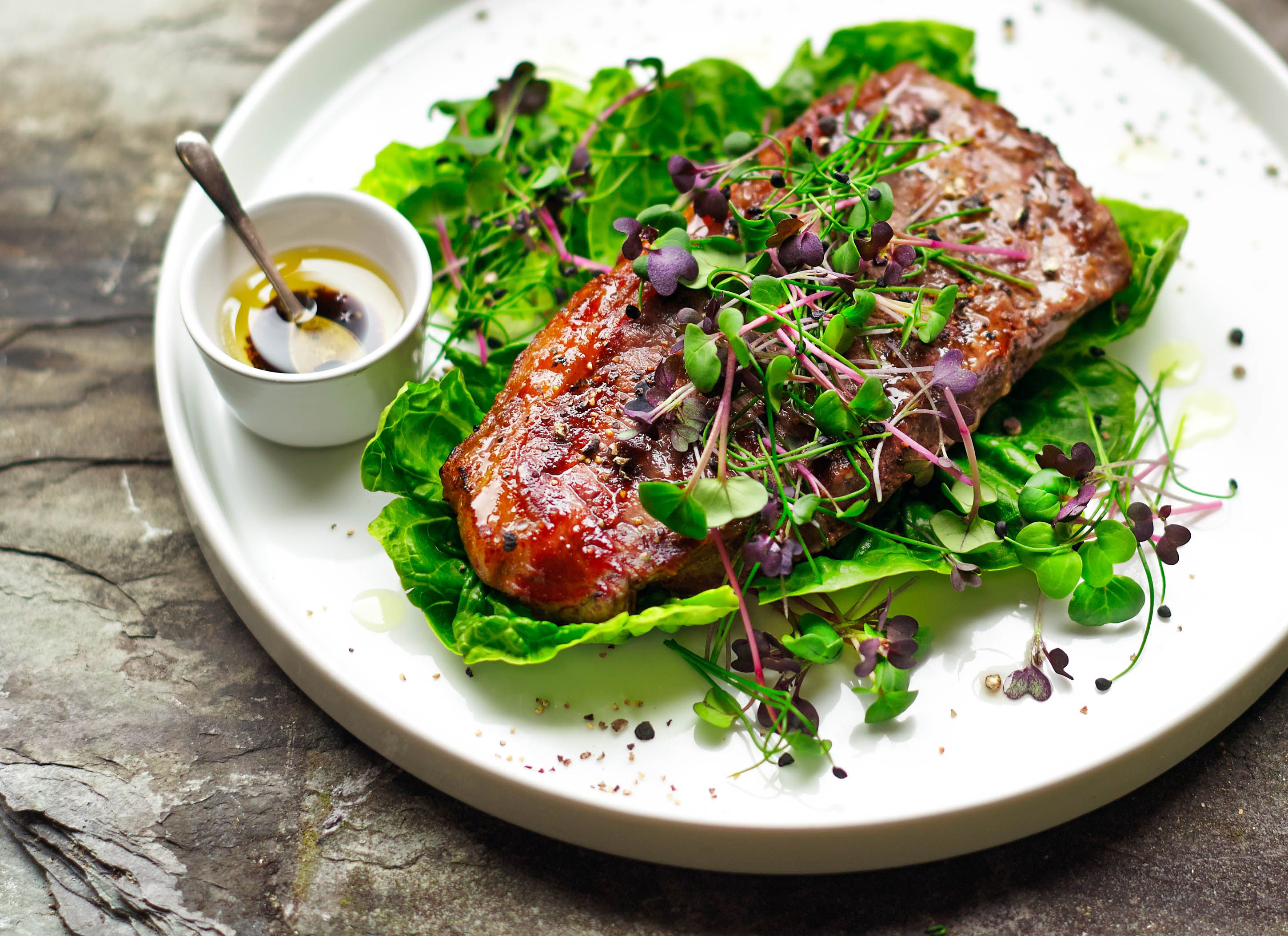 Recipe | Sirloin Steak with Microgreens Salad | WS Bentley Microgreens