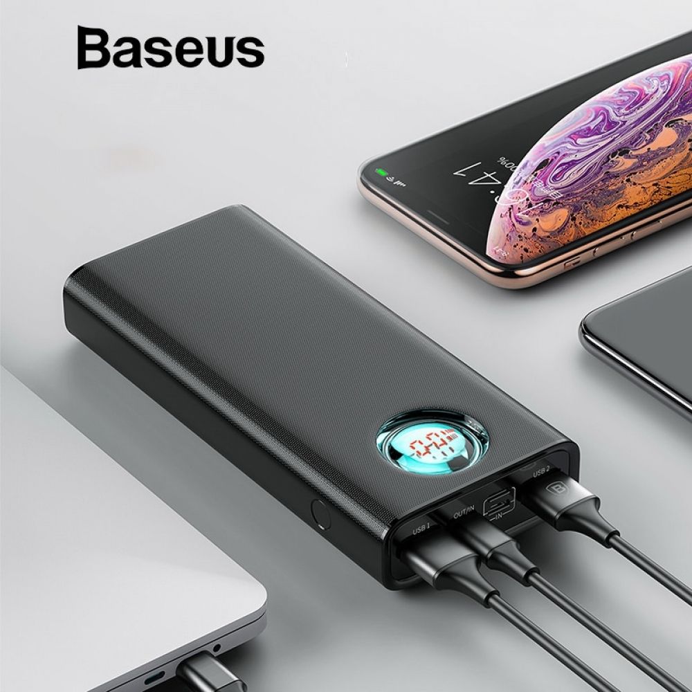 Baseus 20000mAh Power Bank For iPhone Samsung Huawei Type C PD Fast Charging + Quick Charge 3.0 USB Baseus 20000mAh Power Bank For iPhone Samsung Huawei Type C PD Fast Charging + Quick Charge 3.0 USB