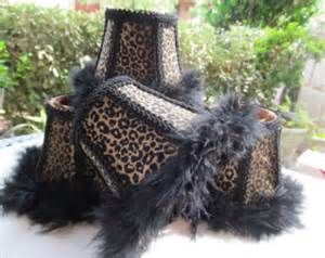 Feathered Lampshades 14 Animal Print Decor Mini Lamp Furniture Animal Print Decor, Leopard Print Lampshade With Feathers