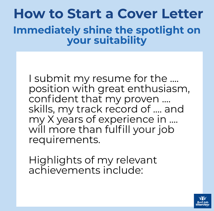 Cover Letter Intro best examples of how to start a cover