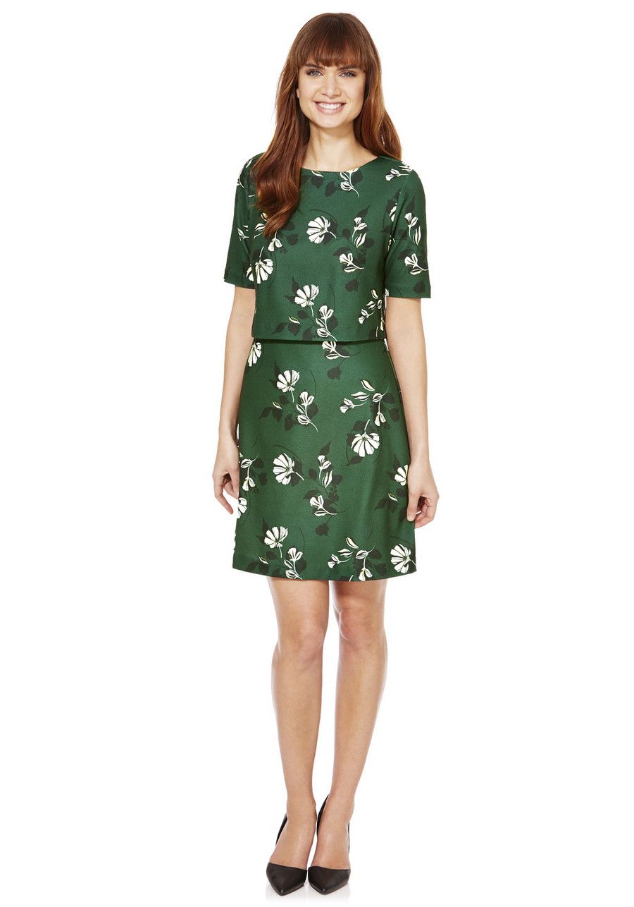 F&F Floral Double Layer Dress | Womens dresses, Double layer dress, Dresses