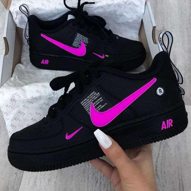 Schwarz Rosa Nike-Air Turnschuhe mit Rosa Nike \u0026 Air Zeichen, #Air