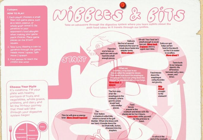 A board game that teaches about the digestive system. | Teaching