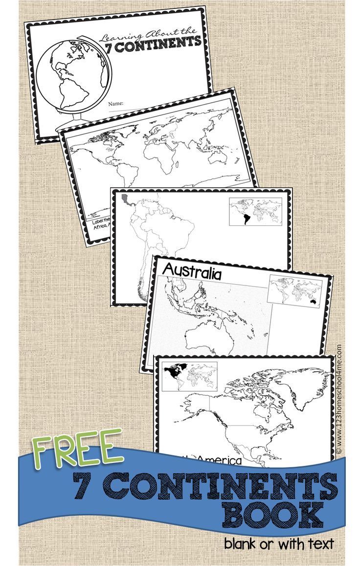 FREE 7 Continents for Kids Printable Worksheet Book | 3rd grade social