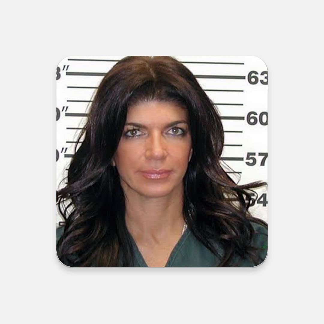 Teresa Guidice Mugshot Coaster | Teresa giudice, Celebrity mugshots
